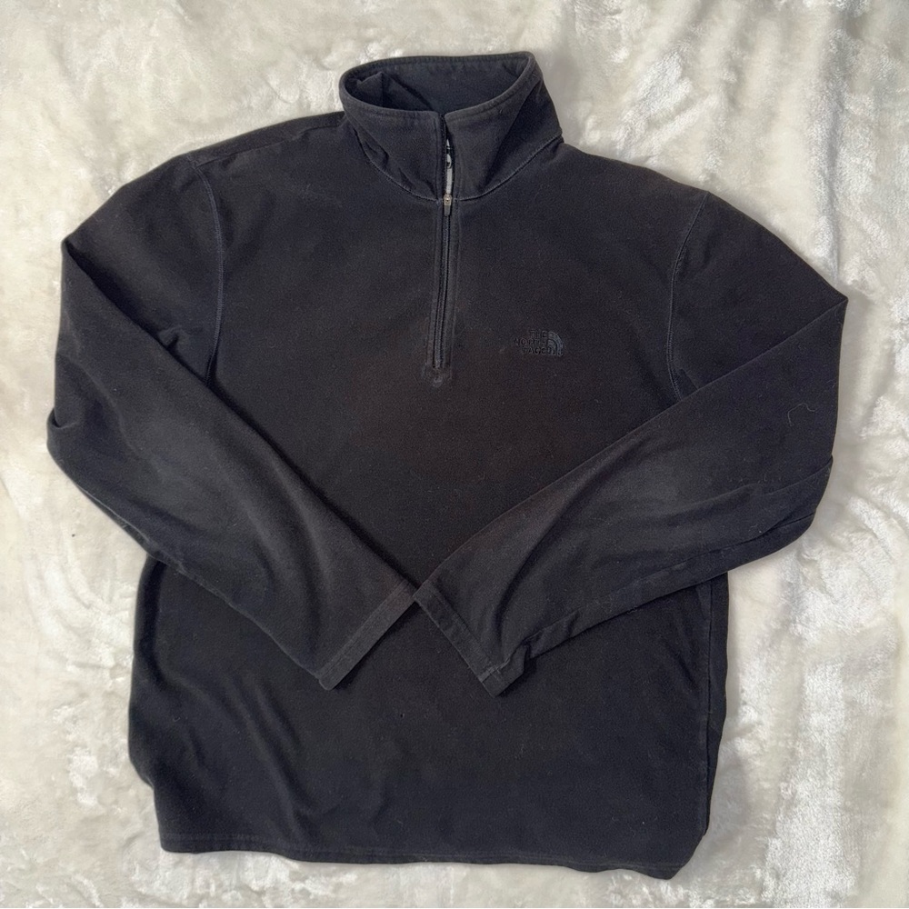 The North Face Men's TKA 100 Black Zip-Up Pullover